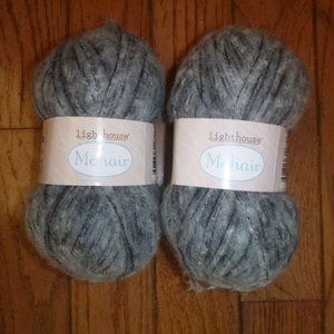 2 Skeins Lighthouse Mohair Blend Yarn - Color Moonglow - 328 yds ea.